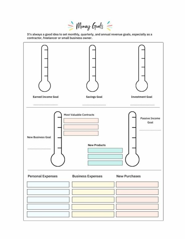 Monthly Money Goals The Freelancer's 12-Week Daily Planner