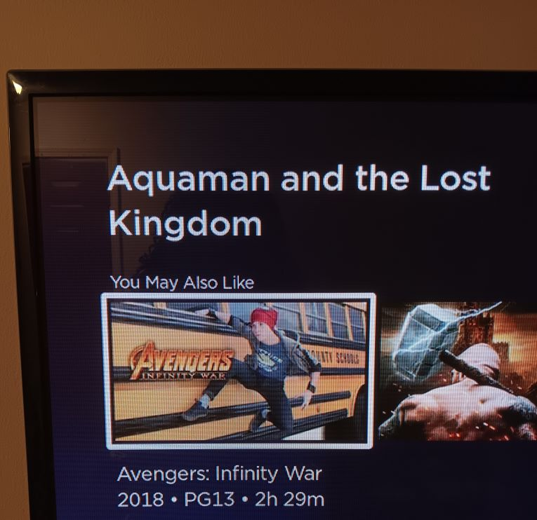 A candid pic snapped with my phone of a UGC-flavored thumbnail for one of the biggest-grossing movies of all time.