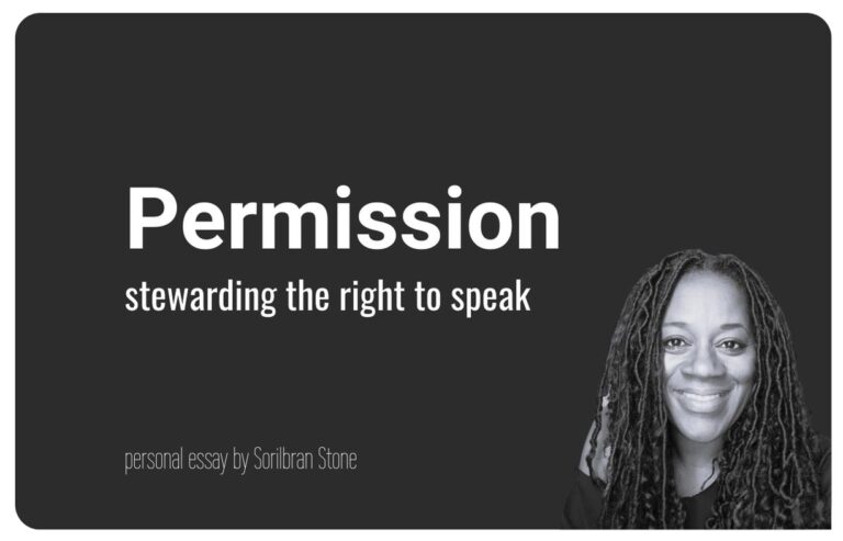 cover for Permission - Stewarding the right to speak an essay by Sorilbran