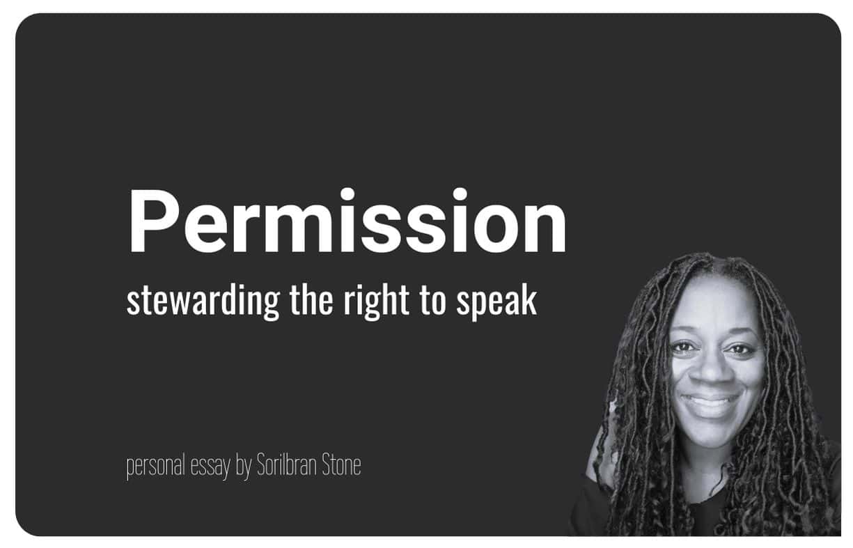 cover for Permission - Stewarding the right to speak an essay by Sorilbran
