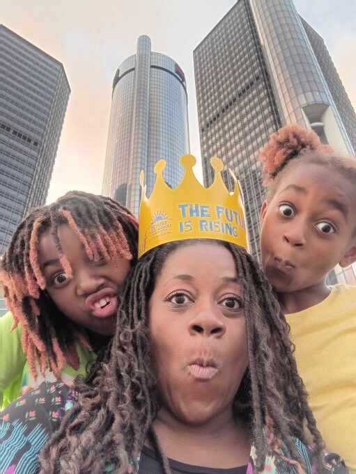 Sorilbran and her two youngest daughters hanging out in Downtown Detroit - The Detroit Visibility Study - The Future is Rising