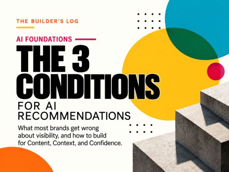 LEE Model article - The Builders Log - 3 visibility conditions needed for AI recommendations