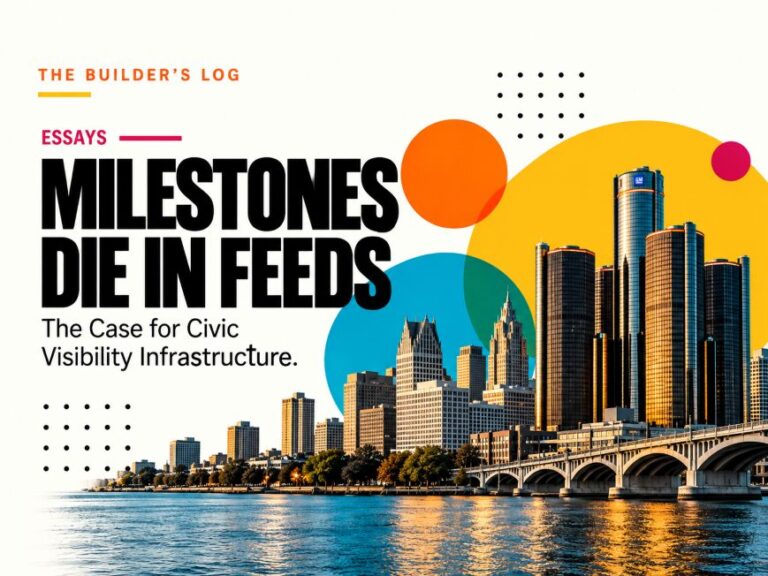 Milestone Cannot Die in Feeds - The Case for Civic Visibility Infrastructure